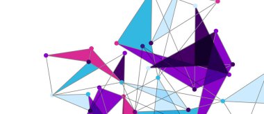 Hat noktaları bağlantıları, üçgen teknoloji tasarımı. Soyut geometrik arkaplan