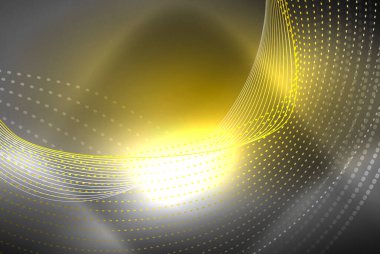 Soyut parçacıklar, dalga arkaplanı, neon hareket tekno tasarımı