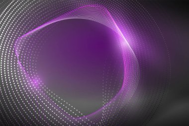 Soyut parçacıklar, dalga arkaplanı, neon hareket tekno tasarımı