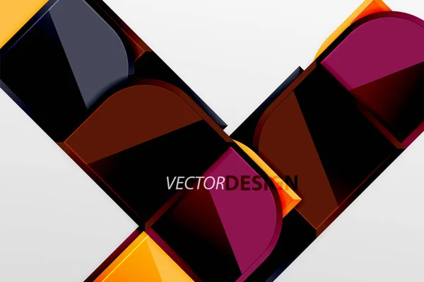 Cuadrados de vidrio brillante con elementos redondos de composición geométrica. Fondo geométrico abstracto con composición de efecto 3d para fondo de pantalla, Banner, Fondo, Tarjeta, Ilustración de libro, landing page — Vector de stock