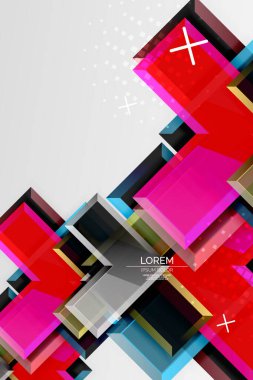 Metal ok şeklindeki arka plan. Duvar kağıdı, bayrak, arkaplan, kart, kitap illüstrasyonu, iniş sayfası için 3d efektli soyut geometrik arkaplan