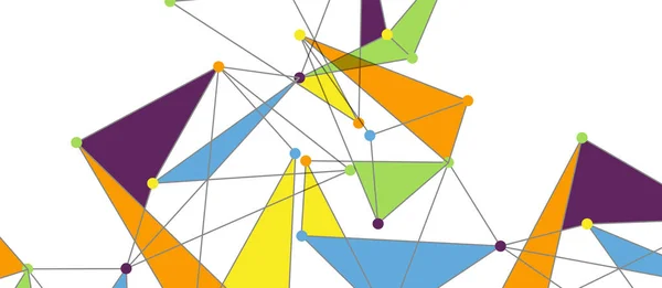 Collegamenti a punti di linea, progettazione a tecnologia triangolare. Sfondo geometrico astratto — Vettoriale Stock