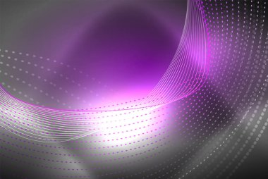 Soyut parçacıklar, dalga arkaplanı, neon hareket tekno tasarımı