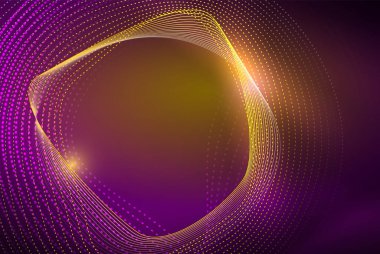 Soyut parçacıklar, dalga arkaplanı, neon hareket tekno tasarımı