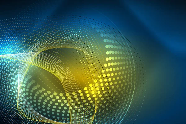 Soyut parçacıklar, dalga arkaplanı, neon hareket tekno tasarımı