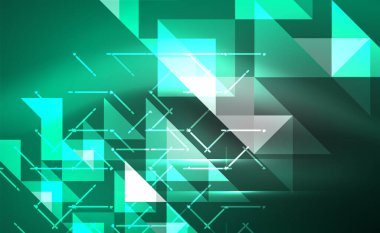 Abstract background, mosaic triangle pattern with transparent effects on glowing neon shiny backdrop. Vector Illustration For Wallpaper, Banner, Background, Card, Book Illustration, landing page