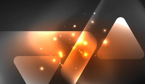 Lumineux néon brillant formes géométriques abstraites transparentes avec des effets de lumière. Techno fond abstrait vectoriel futuriste Pour Fond d'écran, Bannière, Fond, Carte, Illustration de livre, page de destination — Image vectorielle