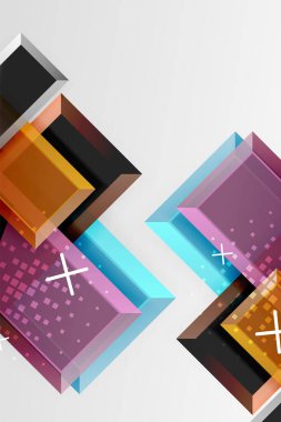 Metal ok şeklindeki arka plan. Duvar kağıdı, bayrak, arkaplan, kart, kitap illüstrasyonu, iniş sayfası için 3d efektli soyut geometrik arkaplan
