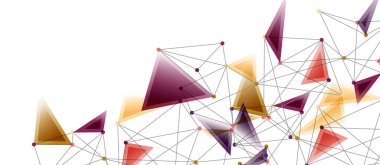 Hat noktaları bağlantıları, üçgen teknoloji tasarımı. Soyut geometrik arkaplan