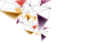 Hat noktaları bağlantıları, üçgen teknoloji tasarımı. Soyut geometrik arkaplan