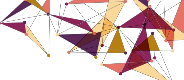 Spojení čárových bodů, trojúhelníkový návrh technologie. Abstraktní geometrické pozadí — Stockový vektor
