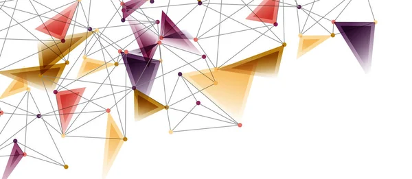 Collegamenti a punti di linea, progettazione a tecnologia triangolare. Sfondo geometrico astratto — Vettoriale Stock