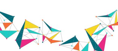 Hat noktaları bağlantıları, üçgen teknoloji tasarımı. Soyut geometrik arkaplan