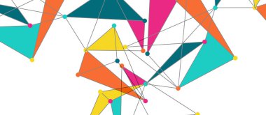 Hat noktaları bağlantıları, üçgen teknoloji tasarımı. Soyut geometrik arkaplan