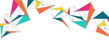 Hat noktaları bağlantıları, üçgen teknoloji tasarımı. Soyut geometrik arkaplan