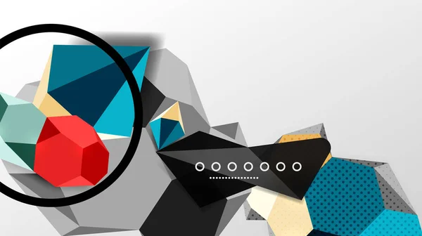 Abstrakter Hintergrund - 3D polygonale geometrische Formenzusammensetzung. Vektor-Illustration für Tapeten, Banner, Hintergrund, Karte, Buchillustration, Landing Page — Stockvektor