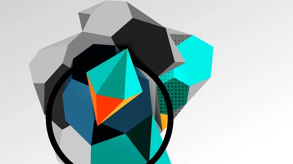 Abstrakter Hintergrund - 3D polygonale geometrische Formenzusammensetzung. Vektor-Illustration für Tapeten, Banner, Hintergrund, Karte, Buchillustration, Landing Page — Stockvektor