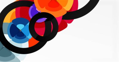 Soyut arkaplan, renkli daireler geometrik bileşim. Duvar Kağıdı, Sancak, Arkaplan, Kart, Kitap İllüstrasyonu, İniş Sayfası