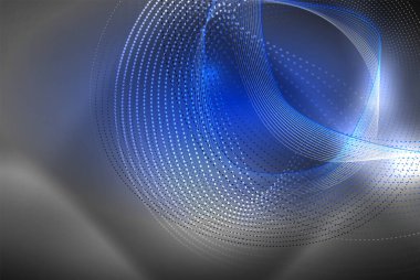 Soyut parçacıklar, dalga arkaplanı, neon hareket tekno tasarımı