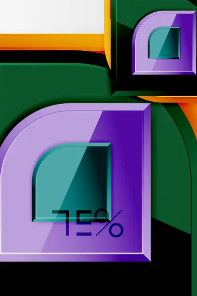 Glänsande glasrutor med runda element geometrisk sammansättning. Abstrakt geometrisk bakgrund med 3D-effekt sammansättning för Bakgrund, Banner, Bakgrund, Kort, Bokillustration, landningssida — Stock vektor