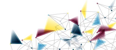 Hat noktaları bağlantıları, üçgen teknoloji tasarımı. Soyut geometrik arkaplan