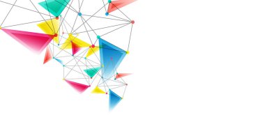 Hat noktaları bağlantıları, üçgen teknoloji tasarımı. Soyut geometrik arkaplan
