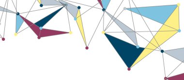 Hat noktaları bağlantıları, üçgen teknoloji tasarımı. Soyut geometrik arkaplan