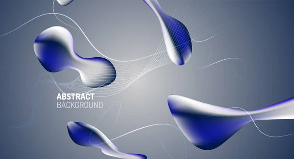 Fluidní gradienty, abstraktní tekuté bubliny tvary pozadí — Stockový vektor