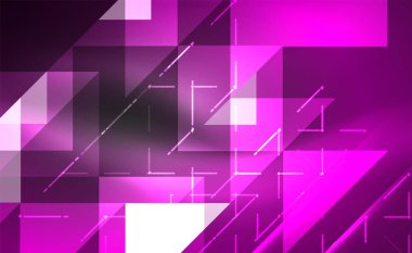 Abstract background, mosaic triangle pattern with transparent effects on glowing neon shiny backdrop. Vector Illustration For Wallpaper, Banner, Background, Card, Book Illustration, landing page
