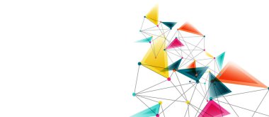 Hat noktaları bağlantıları, üçgen teknoloji tasarımı. Soyut geometrik arkaplan