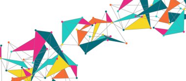 Hat noktaları bağlantıları, üçgen teknoloji tasarımı. Soyut geometrik arkaplan