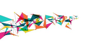 Hat noktaları bağlantıları, üçgen teknoloji tasarımı. Soyut geometrik arkaplan