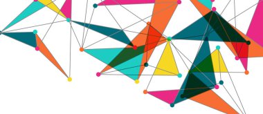 Hat noktaları bağlantıları, üçgen teknoloji tasarımı. Soyut geometrik arkaplan