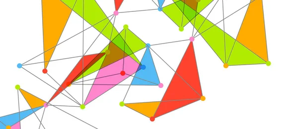 Połączenia liniowe, trójkątna konstrukcja technologiczna. Streszczenie tła geometrycznego — Wektor stockowy