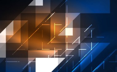 Abstract background, mosaic triangle pattern with transparent effects on glowing neon shiny backdrop. Vector Illustration For Wallpaper, Banner, Background, Card, Book Illustration, landing page