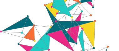 Hat noktaları bağlantıları, üçgen teknoloji tasarımı. Soyut geometrik arkaplan