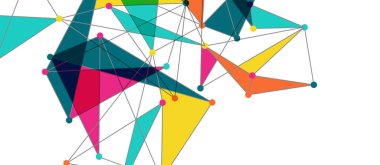 Hat noktaları bağlantıları, üçgen teknoloji tasarımı. Soyut geometrik arkaplan