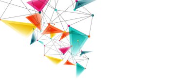 Hat noktaları bağlantıları, üçgen teknoloji tasarımı. Soyut geometrik arkaplan