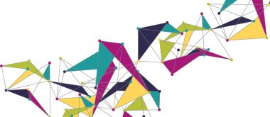 Hat noktaları bağlantıları, üçgen teknoloji tasarımı. Soyut geometrik arkaplan