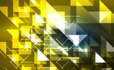 Abstract background, mosaic triangle pattern with transparent effects on glowing neon shiny backdrop. Vector Illustration For Wallpaper, Banner, Background, Card, Book Illustration, landing page