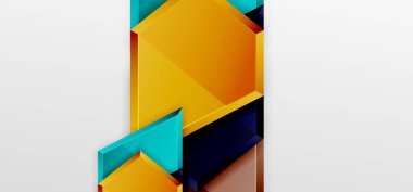 Metal parlak geometrik şekiller ve üç boyutlu efekt bileşimi. Duvar kağıdı, bayrak, arkaplan, kart, kitap illüstrasyonu, iniş sayfası için tekno fütüristik vektör soyut arkaplan