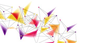 Hat noktaları bağlantıları, üçgen teknoloji tasarımı. Soyut geometrik arkaplan