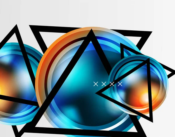 Abstrakt bakgrund - glansiga glasbubblor, abstrakta sfär former. Vektor Illustration för Bakgrund, Banner, Bakgrund, Kort, Bokillustration, landningssida — Stock vektor