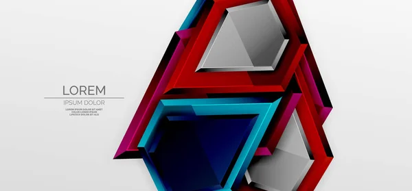 Metalen glanzende glanzende geometrische vormen met 3D-effect samenstelling. Techno futuristische vector abstracte achtergrond Voor Wallpaper, Banner, Achtergrond, Kaart, Boek Illustratie, landing page — Stockvector