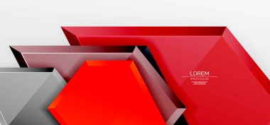 Metal parlak geometrik şekiller ve üç boyutlu efekt bileşimi. Duvar kağıdı, bayrak, arkaplan, kart, kitap illüstrasyonu, iniş sayfası için tekno fütüristik vektör soyut arkaplan