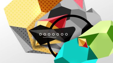 Abstract background - 3d polygonal geometric shapes composition. Vector Illustration For Wallpaper, Banner, Background, Card, Book Illustration, landing page