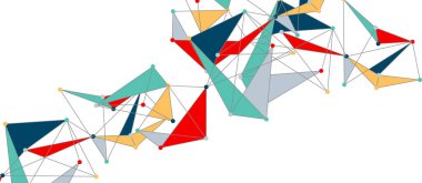 Hat noktaları bağlantıları, üçgen teknoloji tasarımı. Soyut geometrik arkaplan