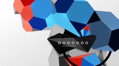 Abstract background - 3d polygonal geometric shapes composition. Vector Illustration For Wallpaper, Banner, Background, Card, Book Illustration, landing page