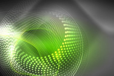 Soyut parçacıklar, dalga arkaplanı, neon hareket tekno tasarımı