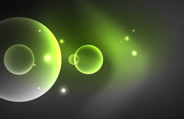 Işık efektleriyle şeffaf parlak parlak daireler. Duvar kağıdı, bayrak, arkaplan, kart, kitap illüstrasyonu, iniş sayfası için tekno fütüristik vektör soyut arkaplan